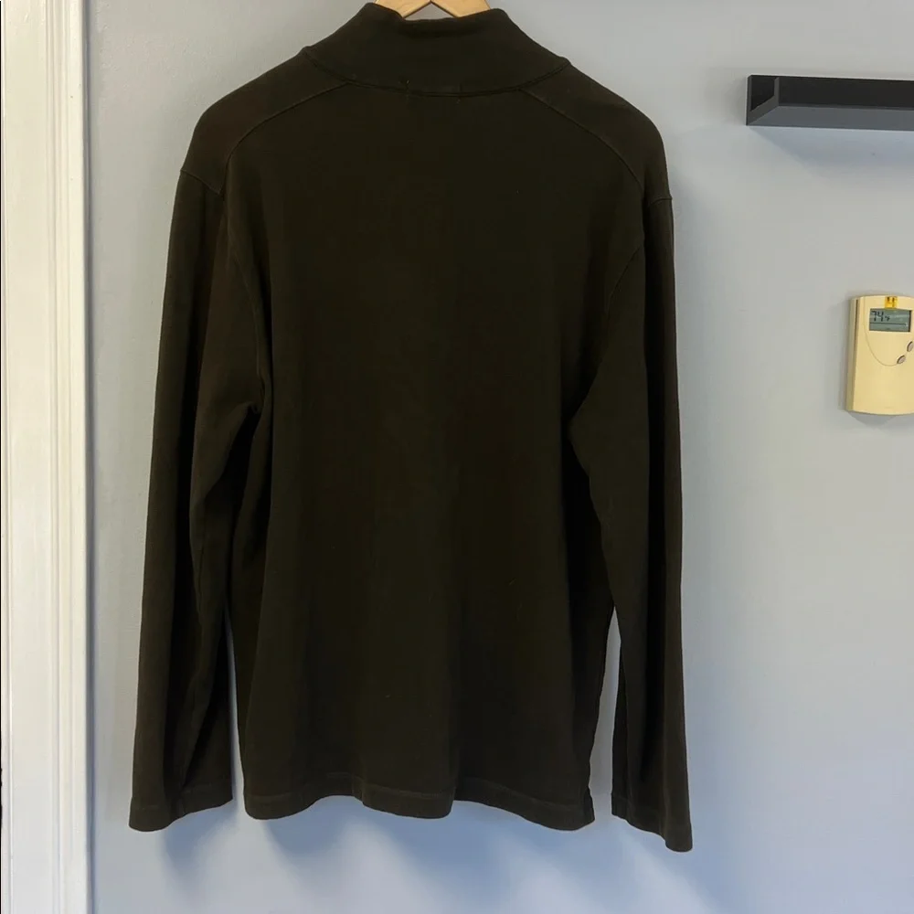 J Crew Men's Dark Forest  Green  1/4 Zip-Up Y2K Sz L